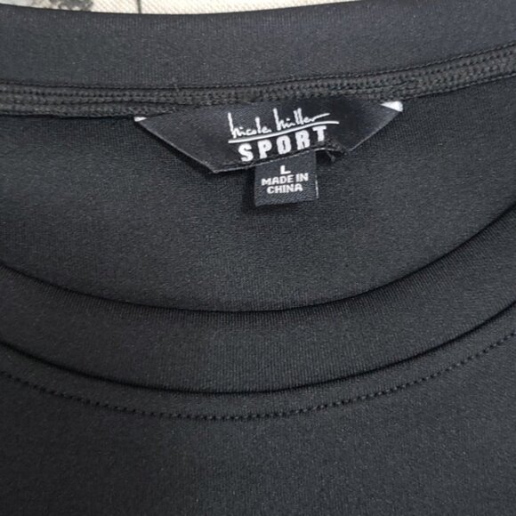 Nicole Miller Sport Scuba Striped Activewear Crewneck Sweatshirt - Picture 3 of 4